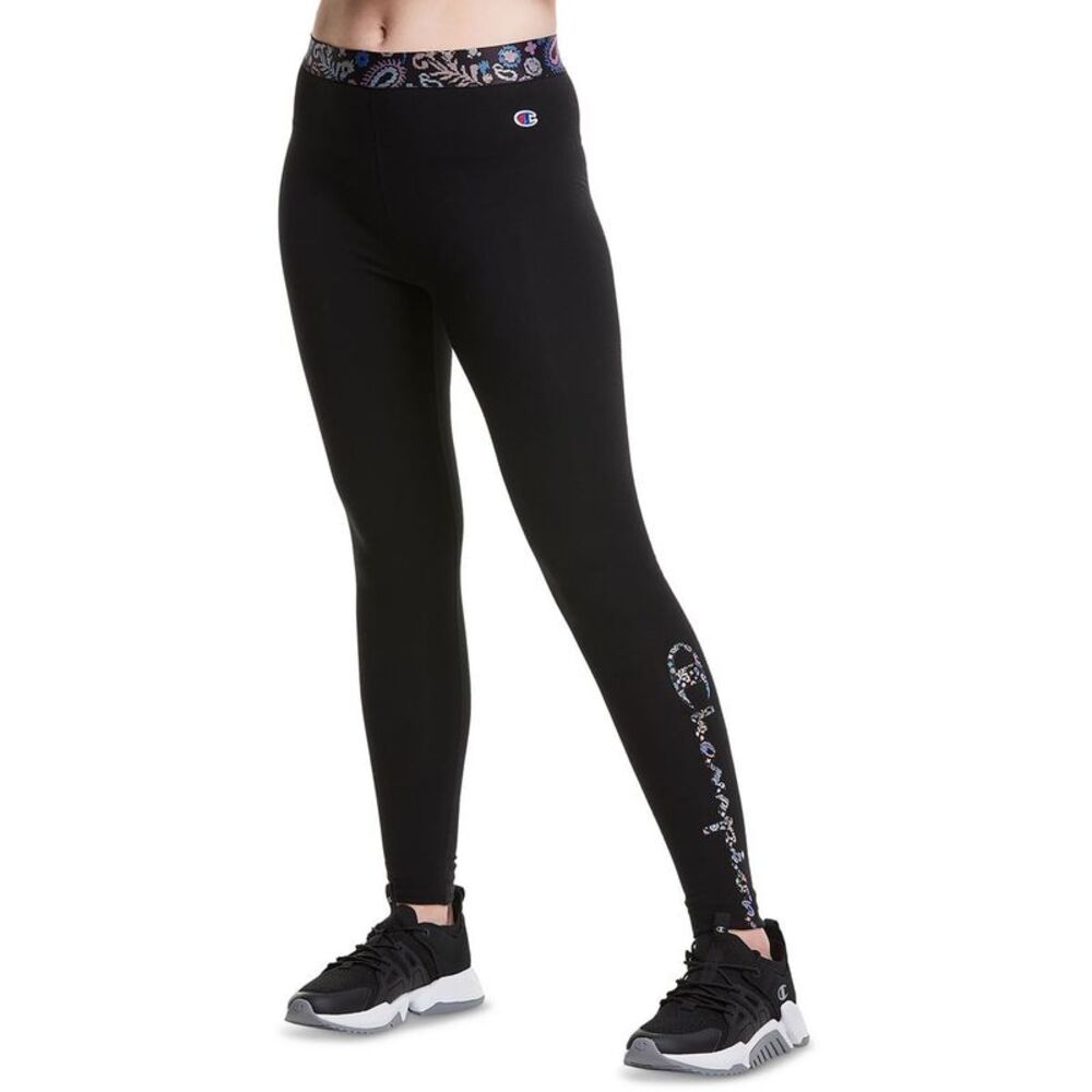 Champion Womens Black High Rise Stretch Comfort Leggings NWT